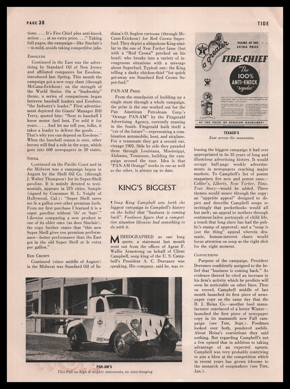 1933 Pan American Petroleum Company Photo Car Of The Future Print Ad