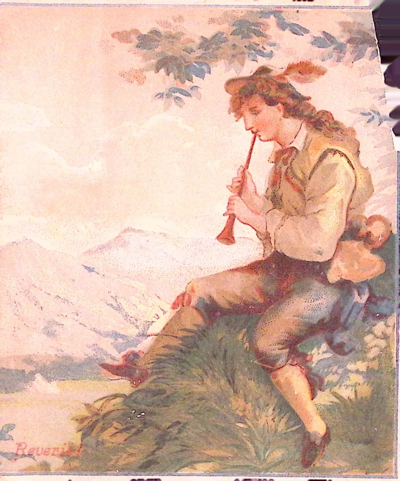 Sides & Urner Baltimore MD Shoe Store Victorian Trade Card Flutist 1880s