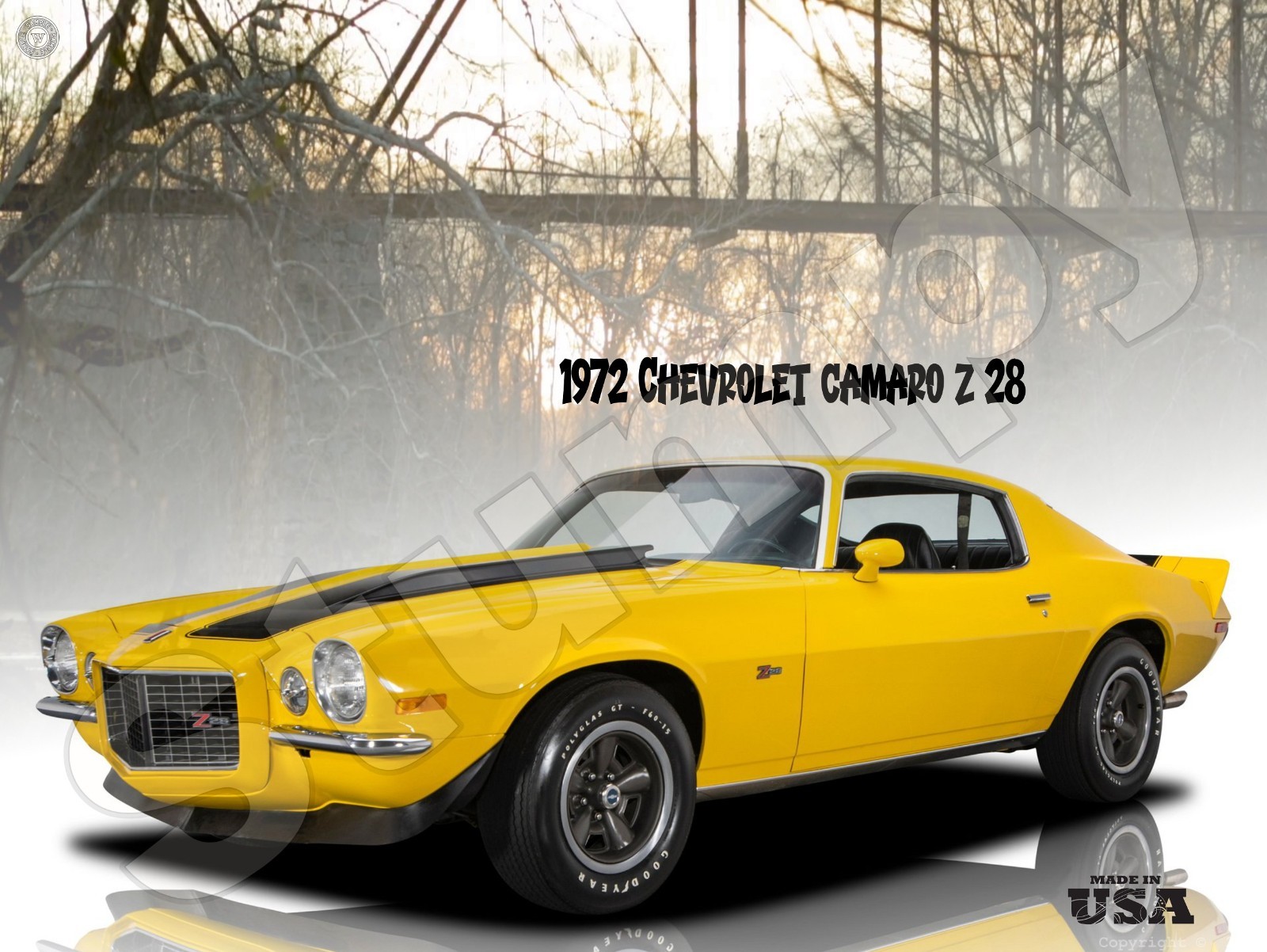 1972 Chevrolet camaro z 28 Metal Sign 9″ x 12″ or 12″ x 16″