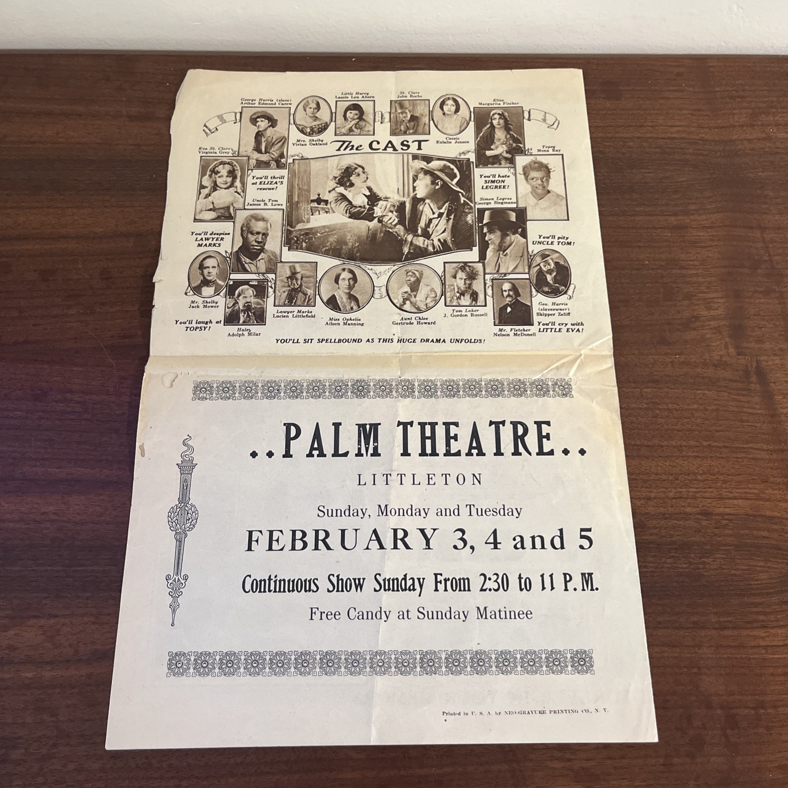 Rare 1928 Uncle Tom’s Cabin Advertisement Paper Universal Motion Picture