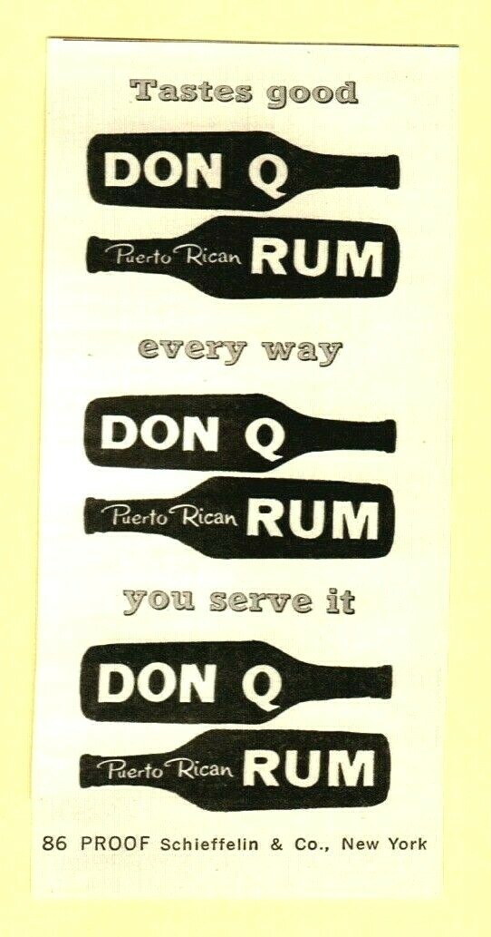 1956 Don Q Puerto Rican Rum Advertisement Schieffelin & Co. New York