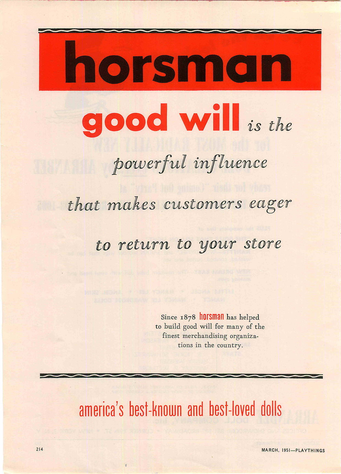 1951 ADVERT 2 PG Horsman Doll Dolls Trentn NJ Life Like Sleepy