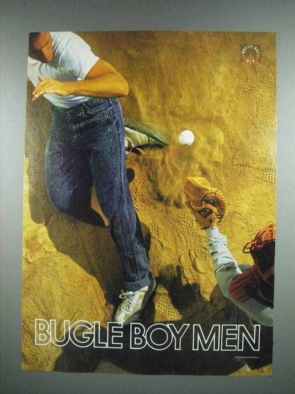 1988 Bugle Boy Men Clothes Ad – Baseball