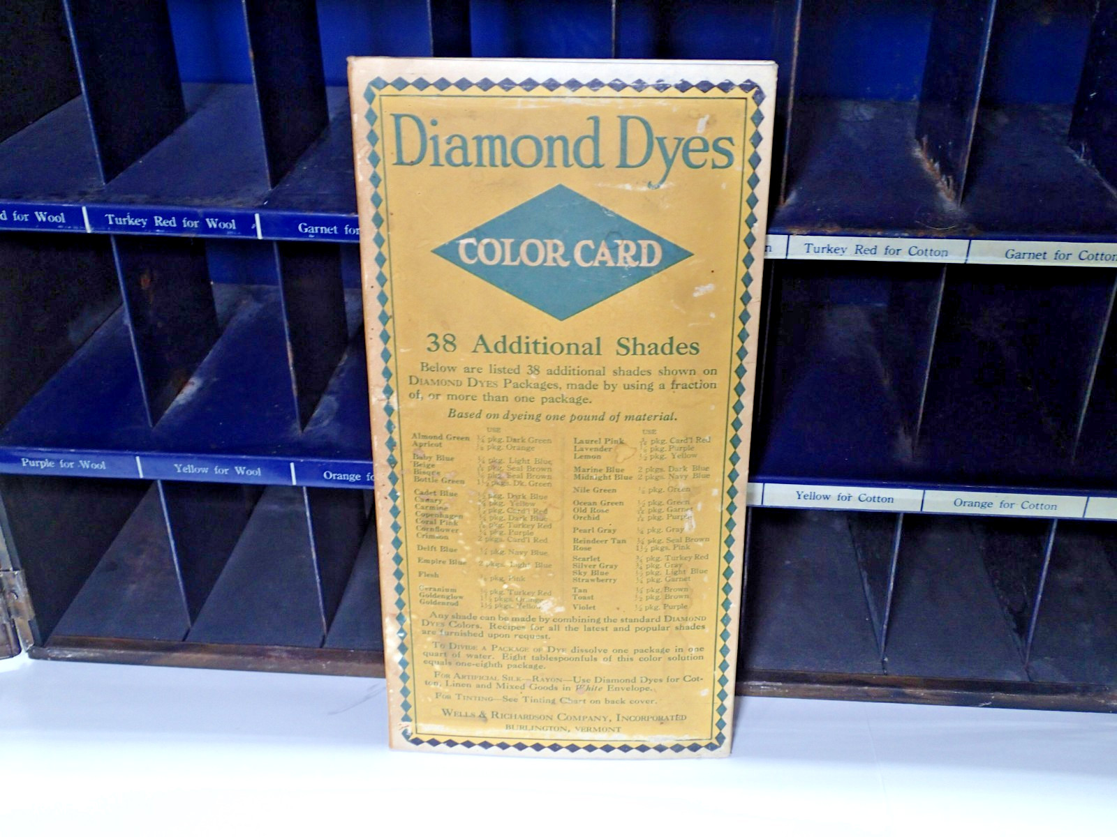 1930’s Diamond Dyes General Store Advertising Cabinet Metal Counter Display