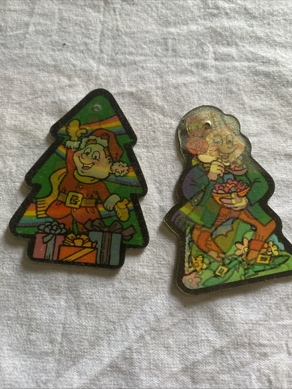 Vtg Lucky Charms 1992 RARE Collector Prize Christmas Ornament Lot O 2 Lenticular