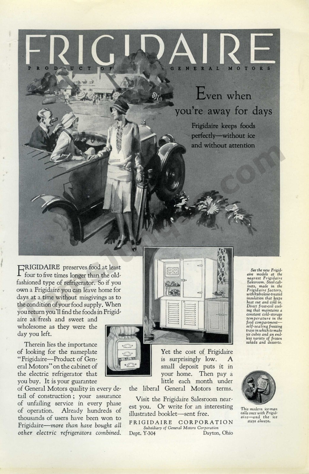 1927 Frigidaire Refrigerators General Motors Vintage PRINT AD Frame it! (4223)