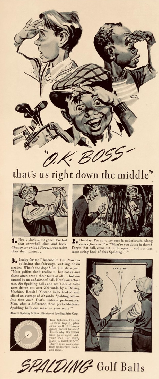 1940 Spalding Golf Ball Advertisement Children Searching Slice Path Vtg Print AD