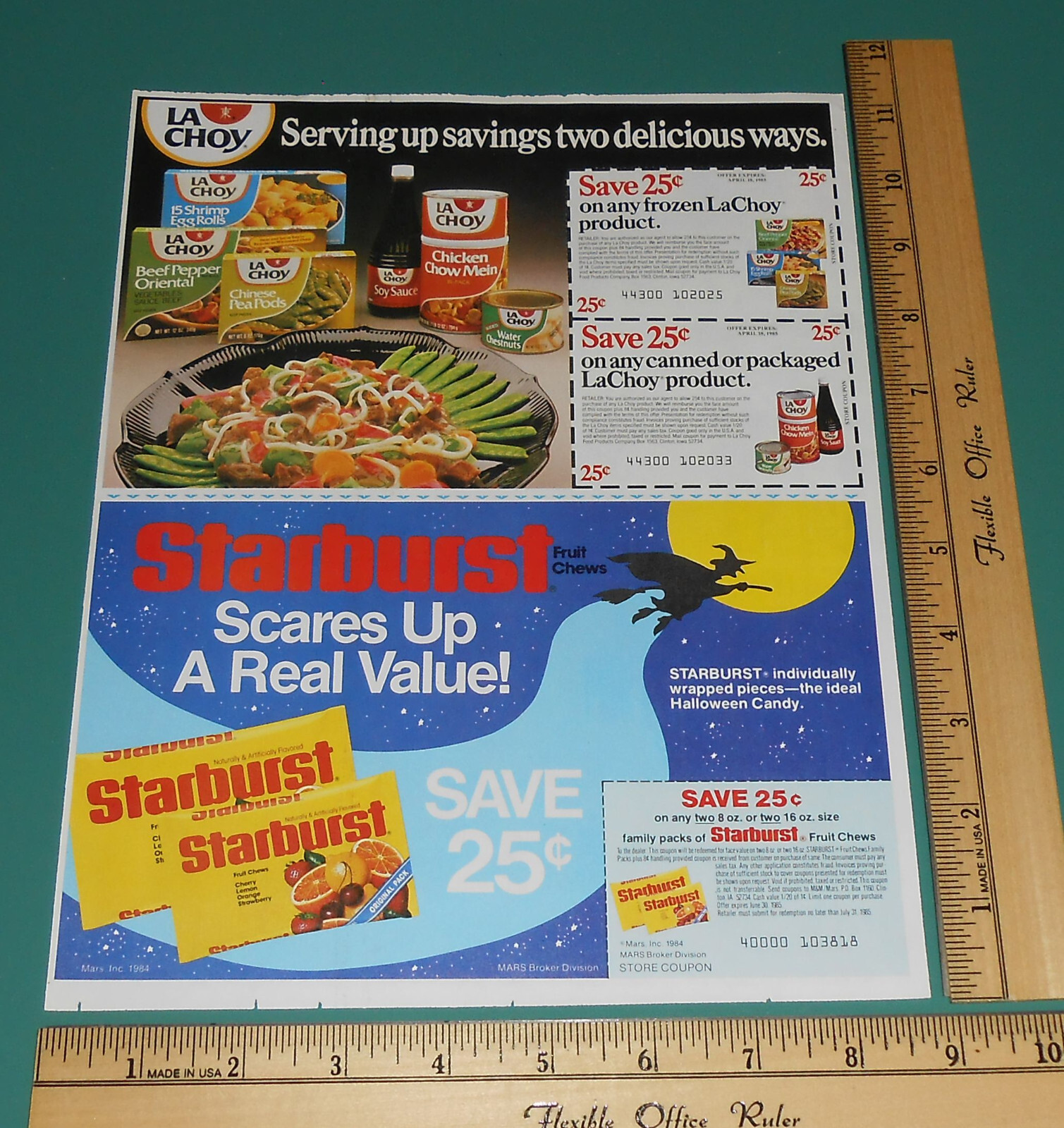 Vtg 1984 Starburst Candy Halloween Trick Treat Witch Coupon Circular Print Ad