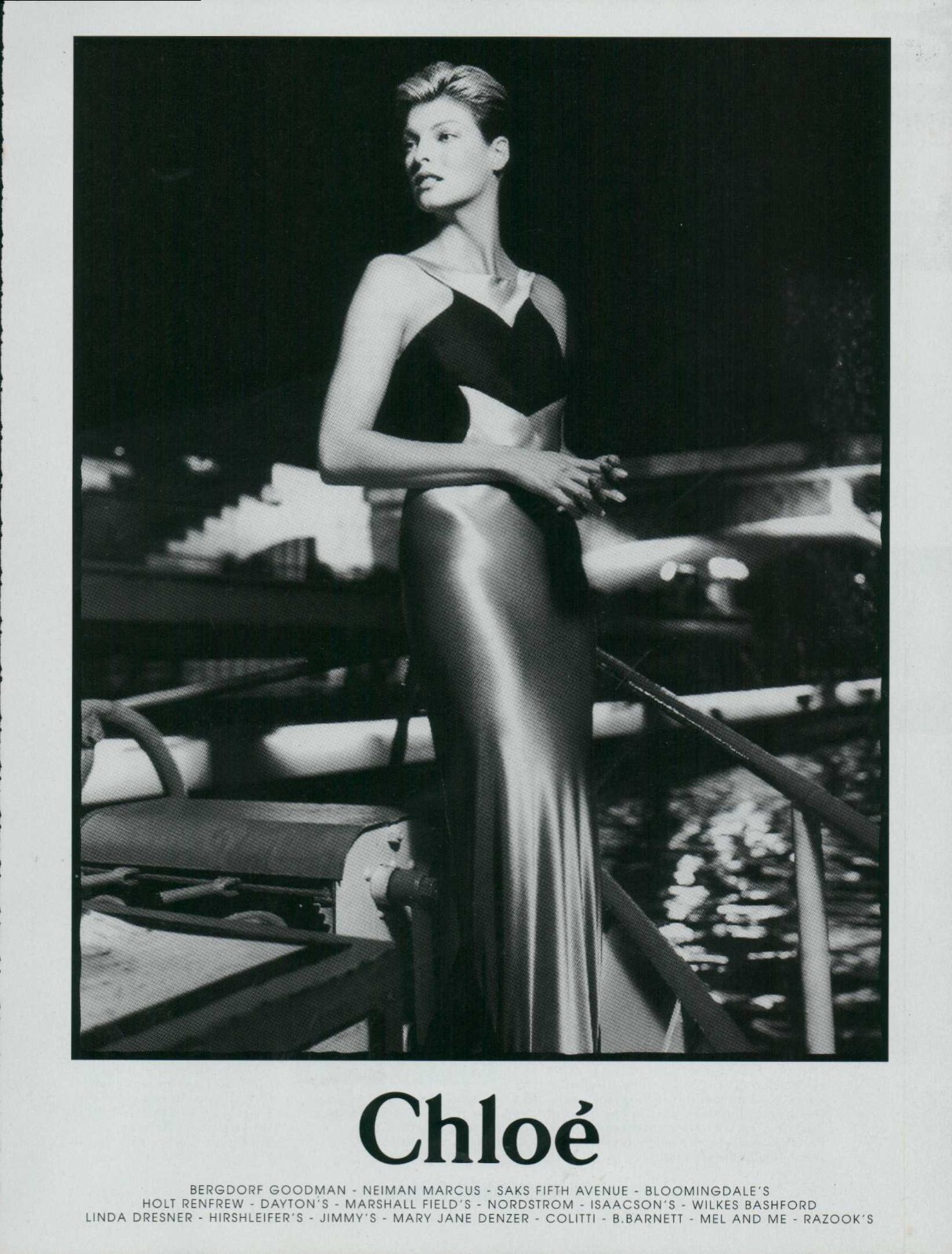 Chloe Linda Evangelista Magazine Print Ad Advert Karl Lagerfeld Fashion 1p 1996