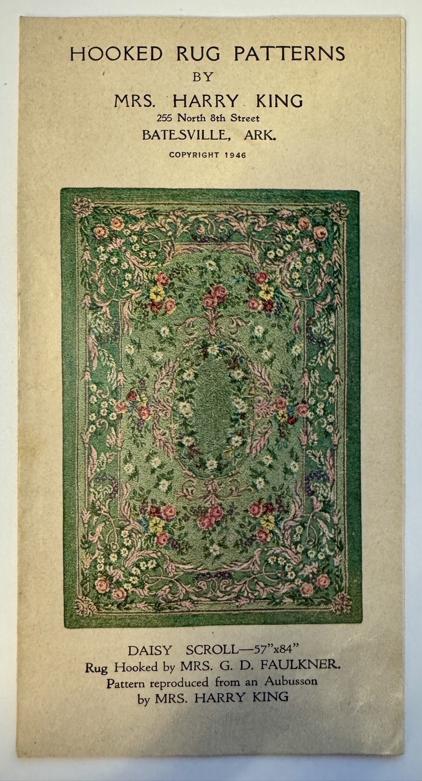 Hooked Rug Patterns Mrs Harry King Putnam Fadeless Dyes Vintage