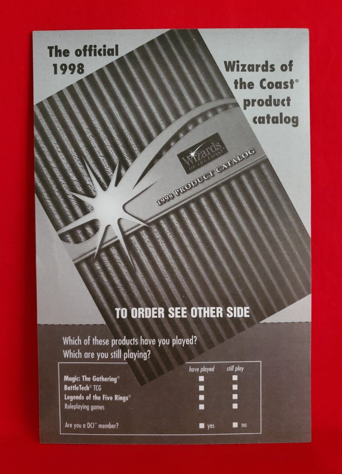 Wizards of the Coast Poster 1998 Product Release Schedule Ad 36×22 Double-sided