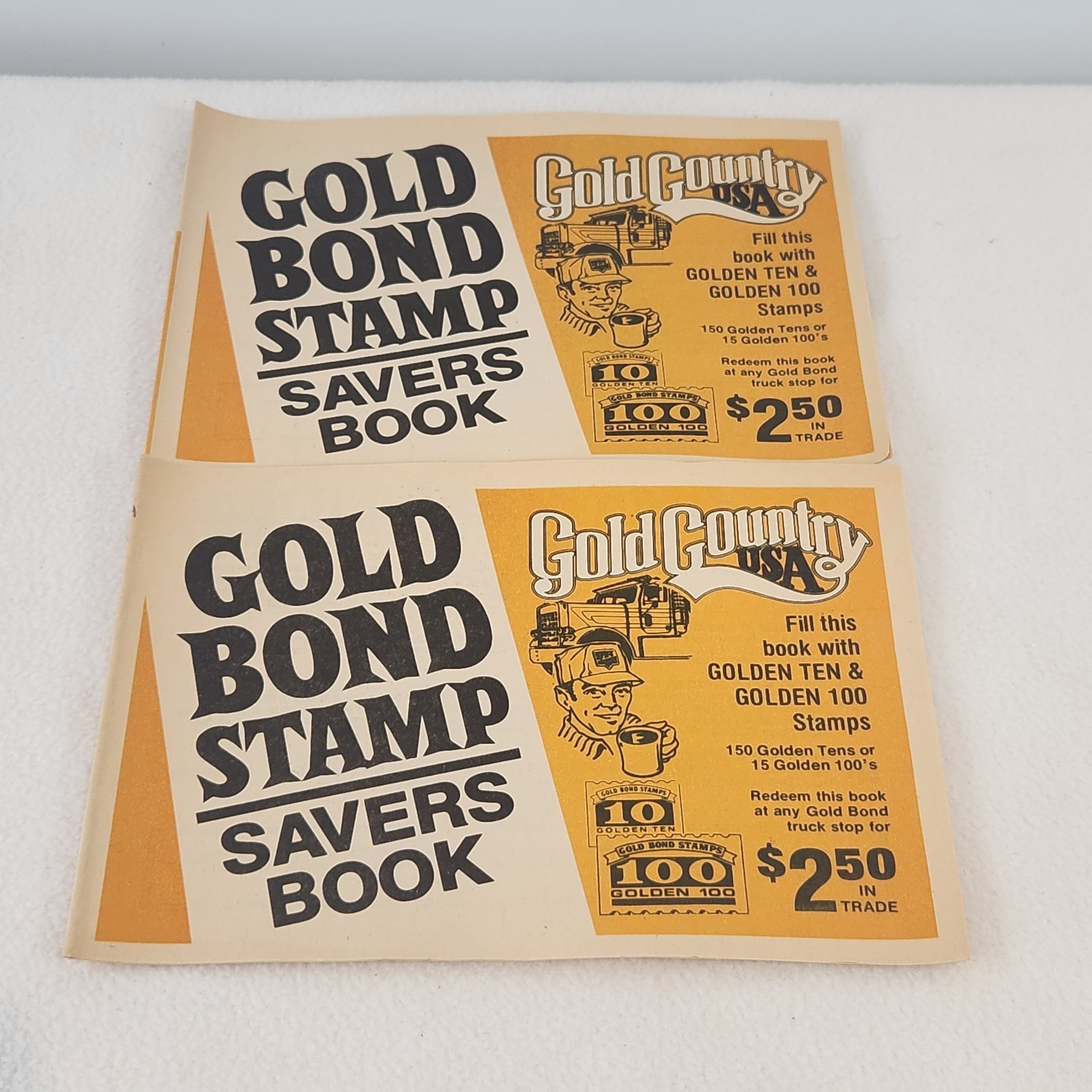 Vintage Gold Bond Stamp Savers Books+Stamps 2pc. Mid Century Coupon Advertising