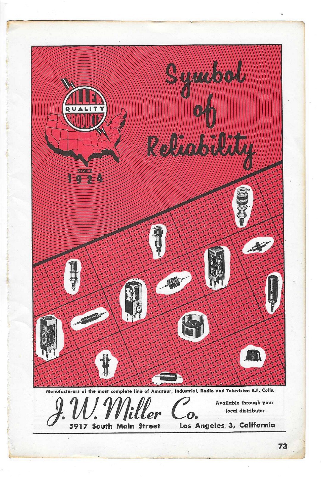 J. W. Miller Co AND Eugene G. Wile Radio and Television Parts Supplies 1964 Ads