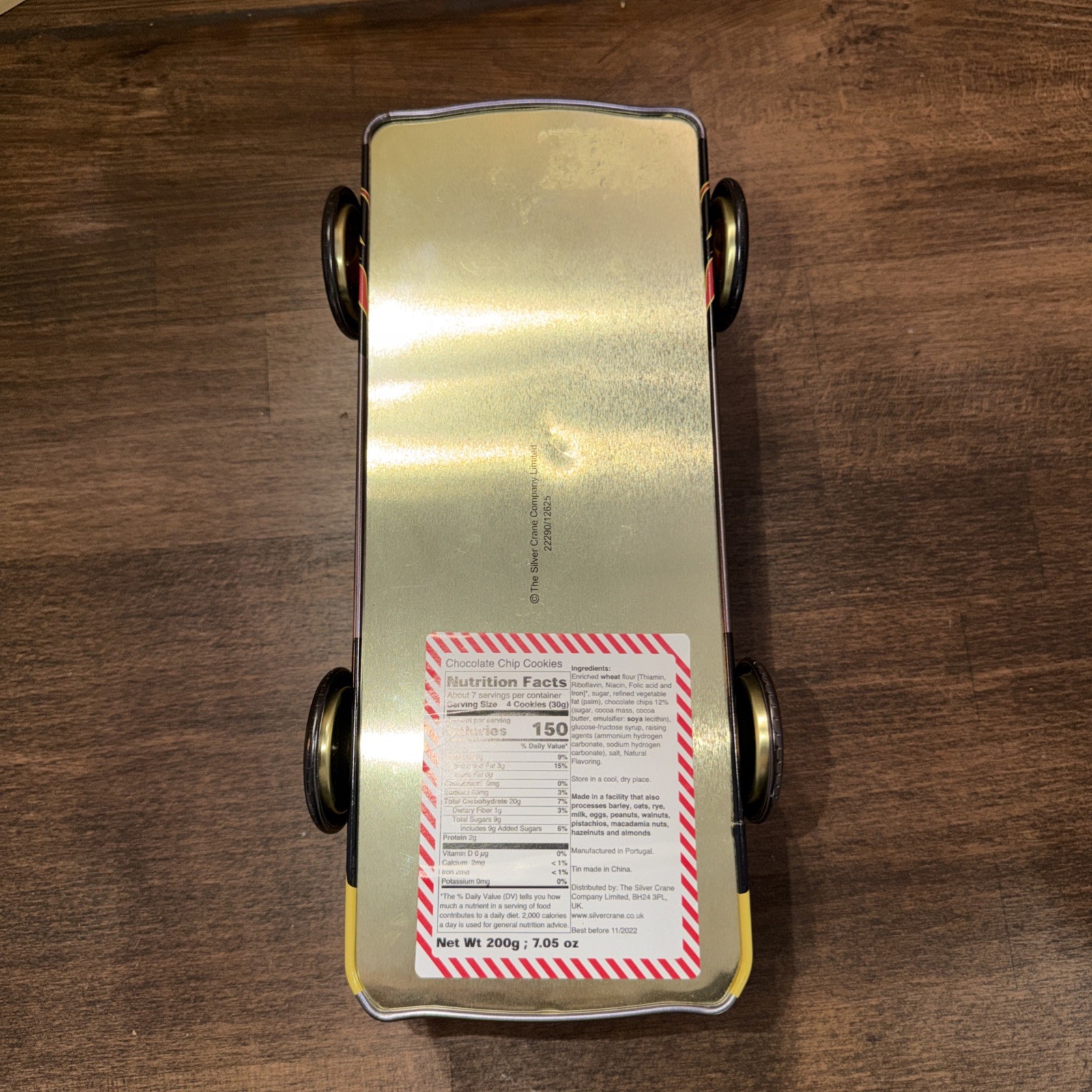The Silver Crane Company Black & Yellow W/Flames Hot Rod Tin Storage Container