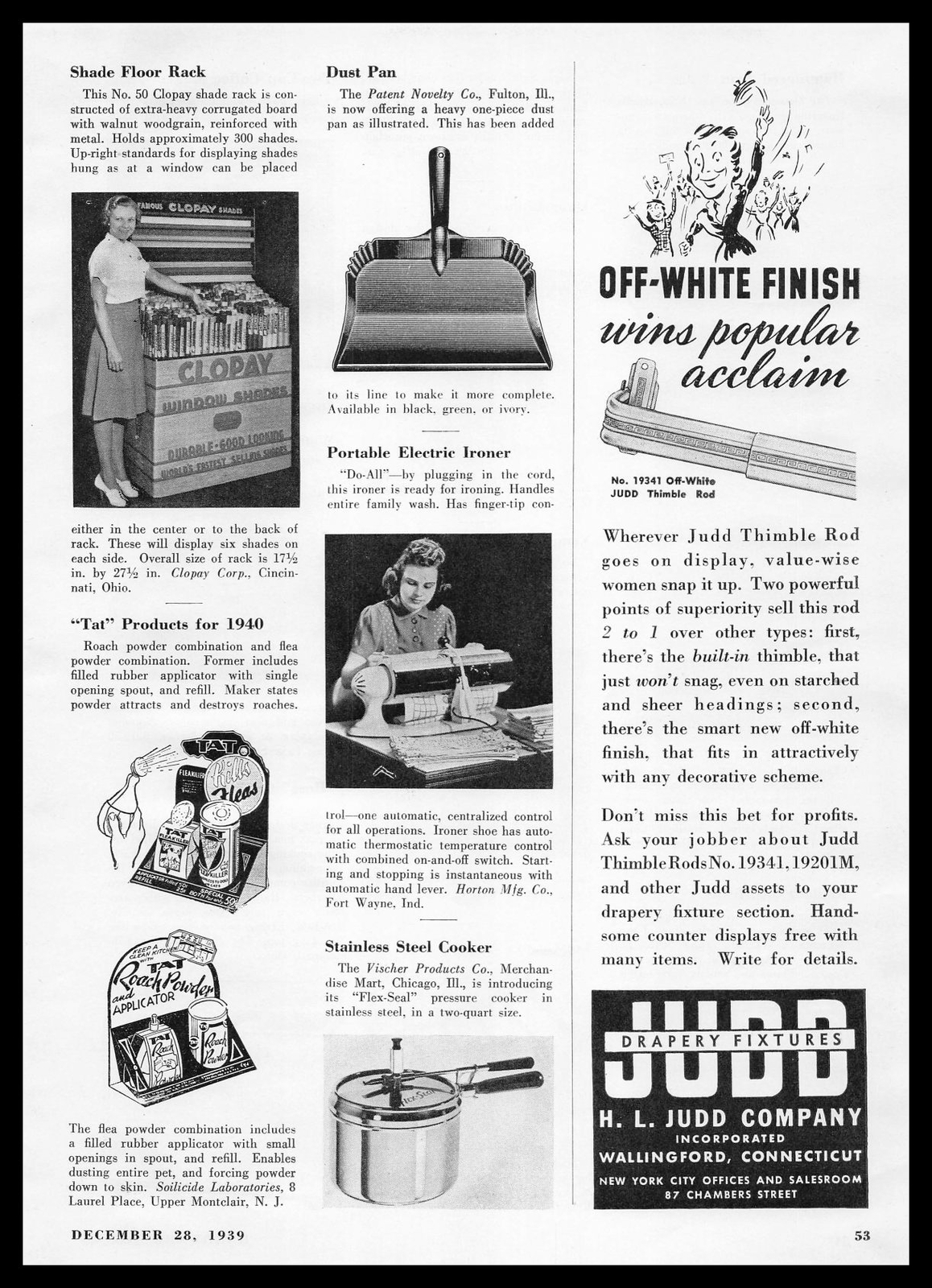 1939 Soilicide Labs TAT Roach Powder Upper Montclair New Jersey Vintage Print Ad