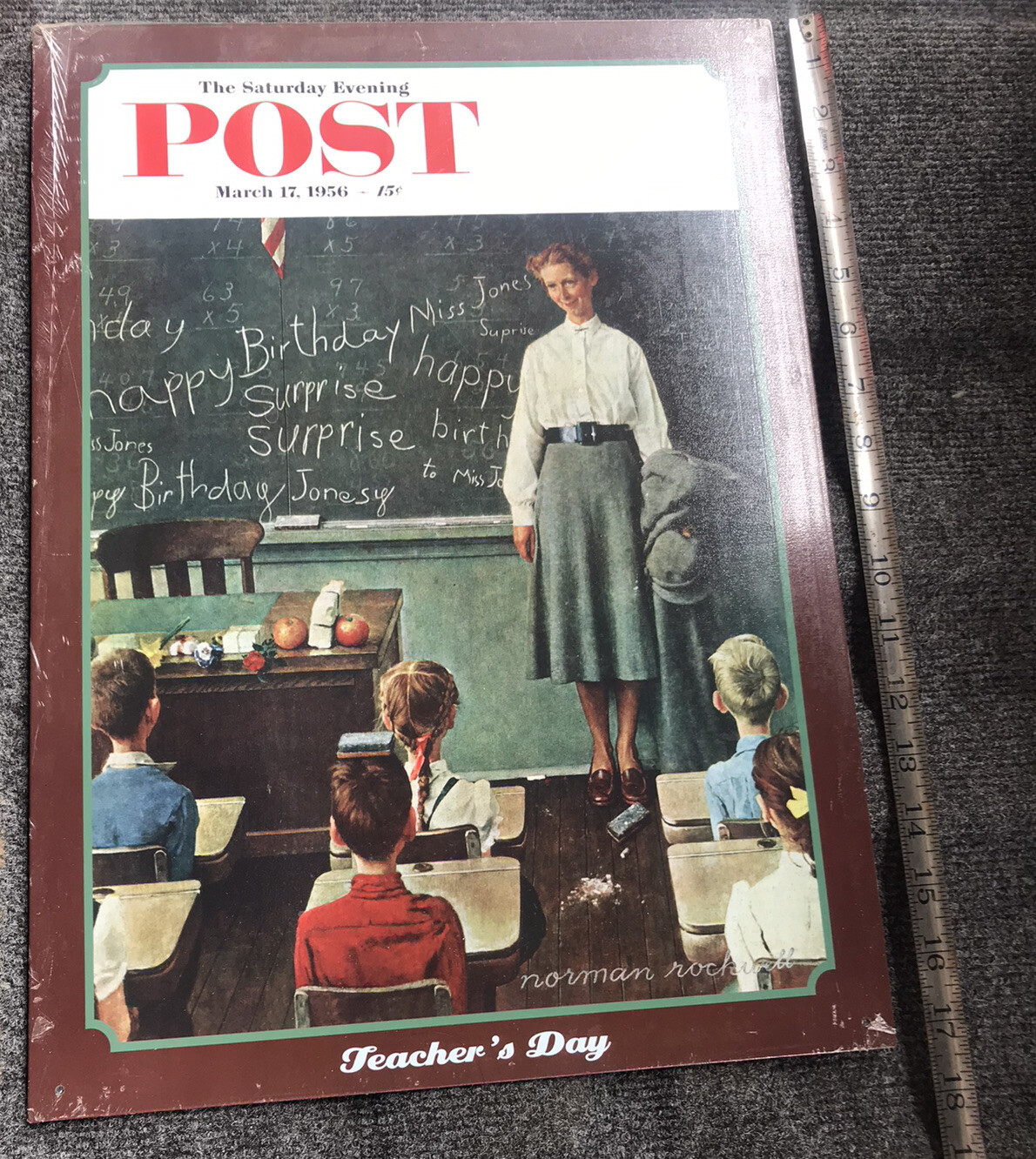 Metal Sign, Norman Rockwell, The Saturday Evening Post, “Teachers Day”