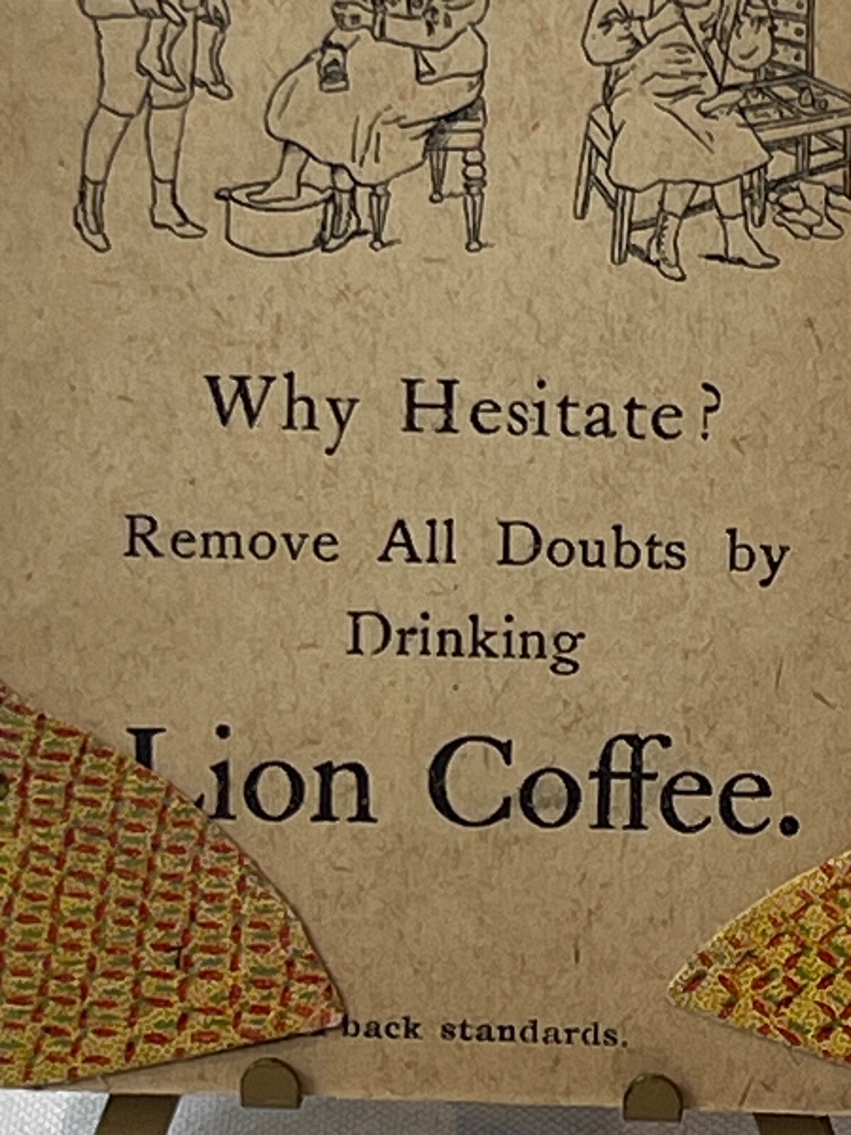 Lion Coffee Victorian Trade Card No. 7 The Shoemaker Paper Advertising Die Cut