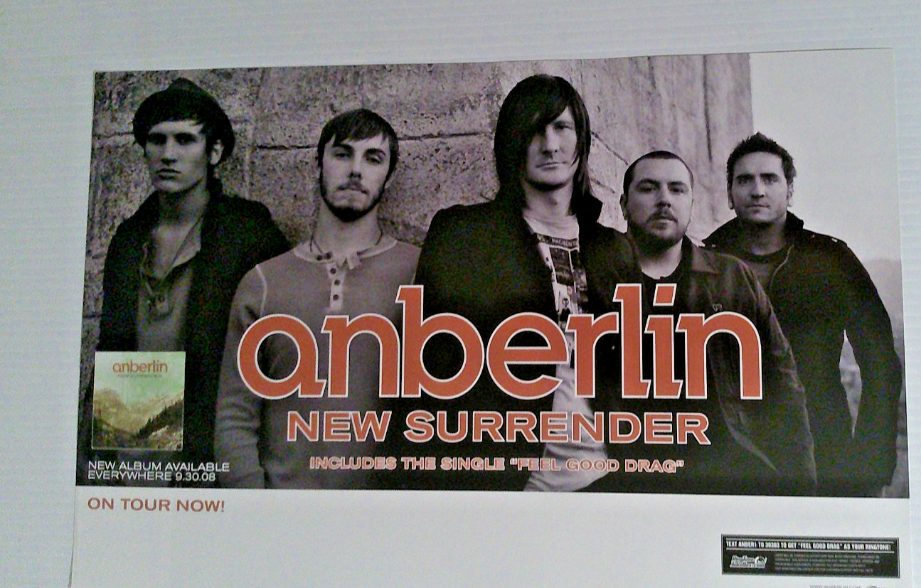 Poster – Anberlin new surrender promo with scary kids scaring kids tour 1 B