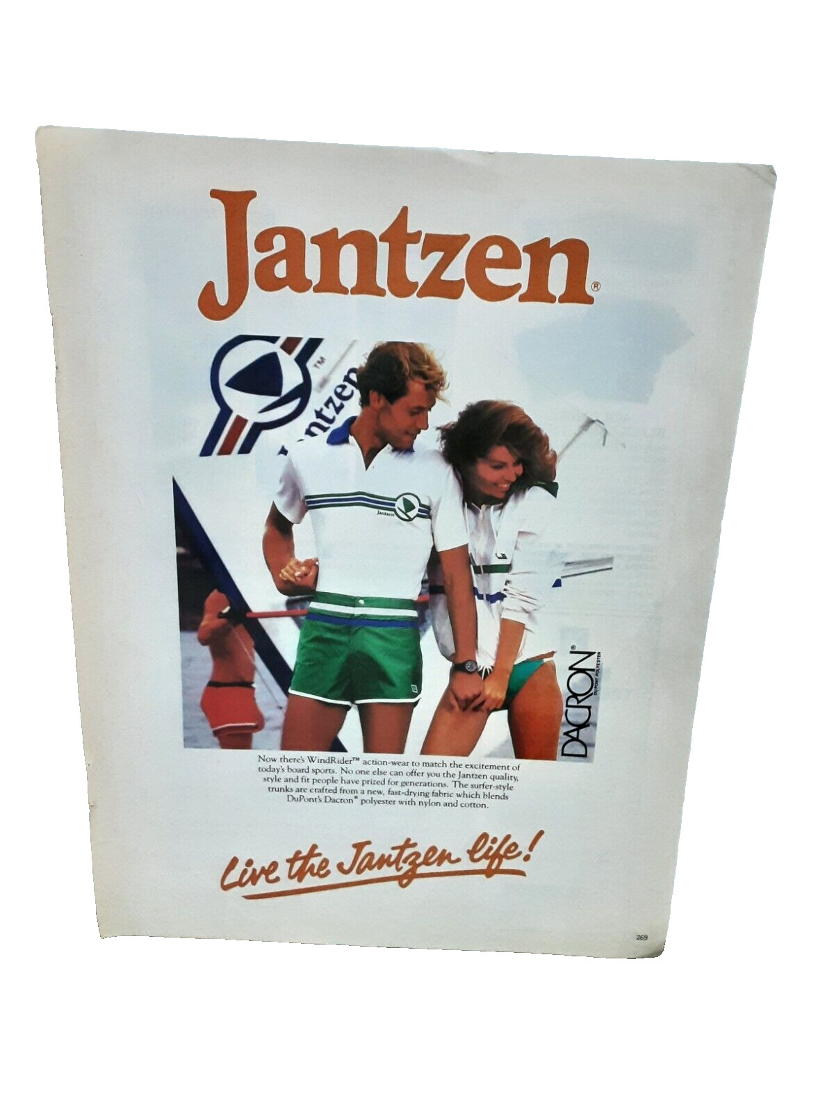 1983 Jantzen Wind Rider Action Wear Clothing Original Print Ad
