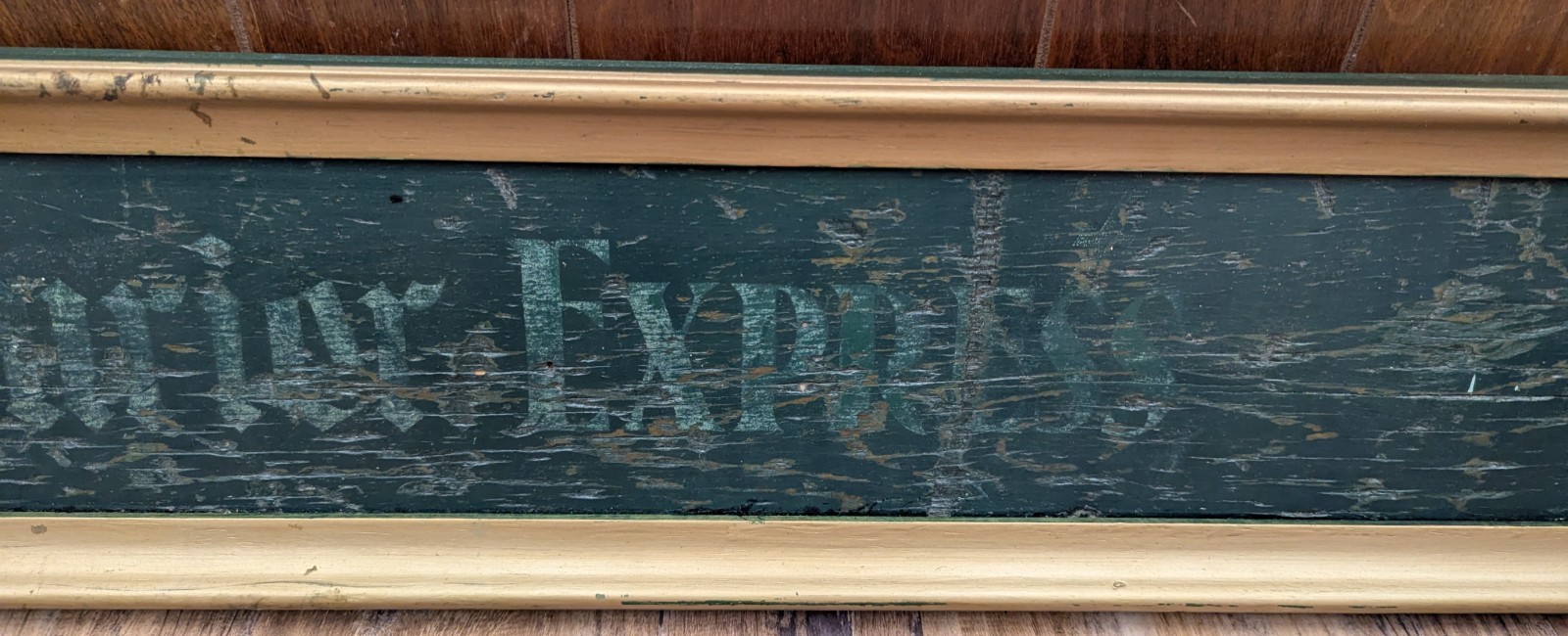 Vtg Courier Express Buffalo NY Newspaper Green Wooden Advertising Sign