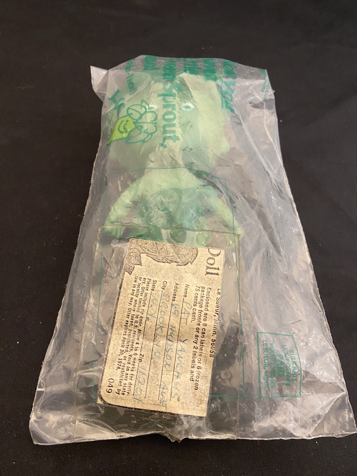1970’s JOLLY GREEN GIANT LITTLE SPROUT ADVERTISING VINYL FIGURE FACTORY SEALED