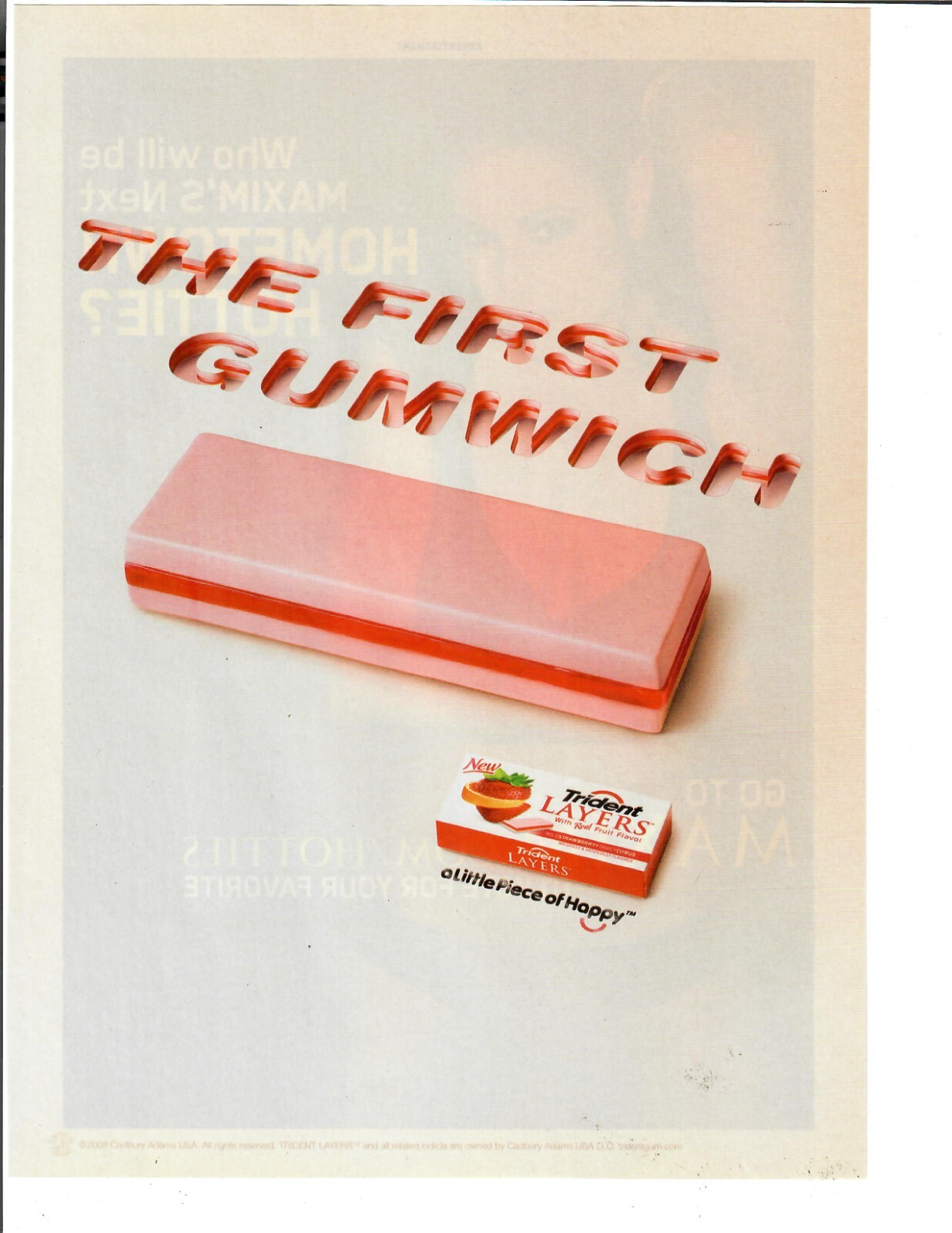 2010 Print Ad Trident Layers Chewing Gum The First Gumwich Little Piece Of Happy