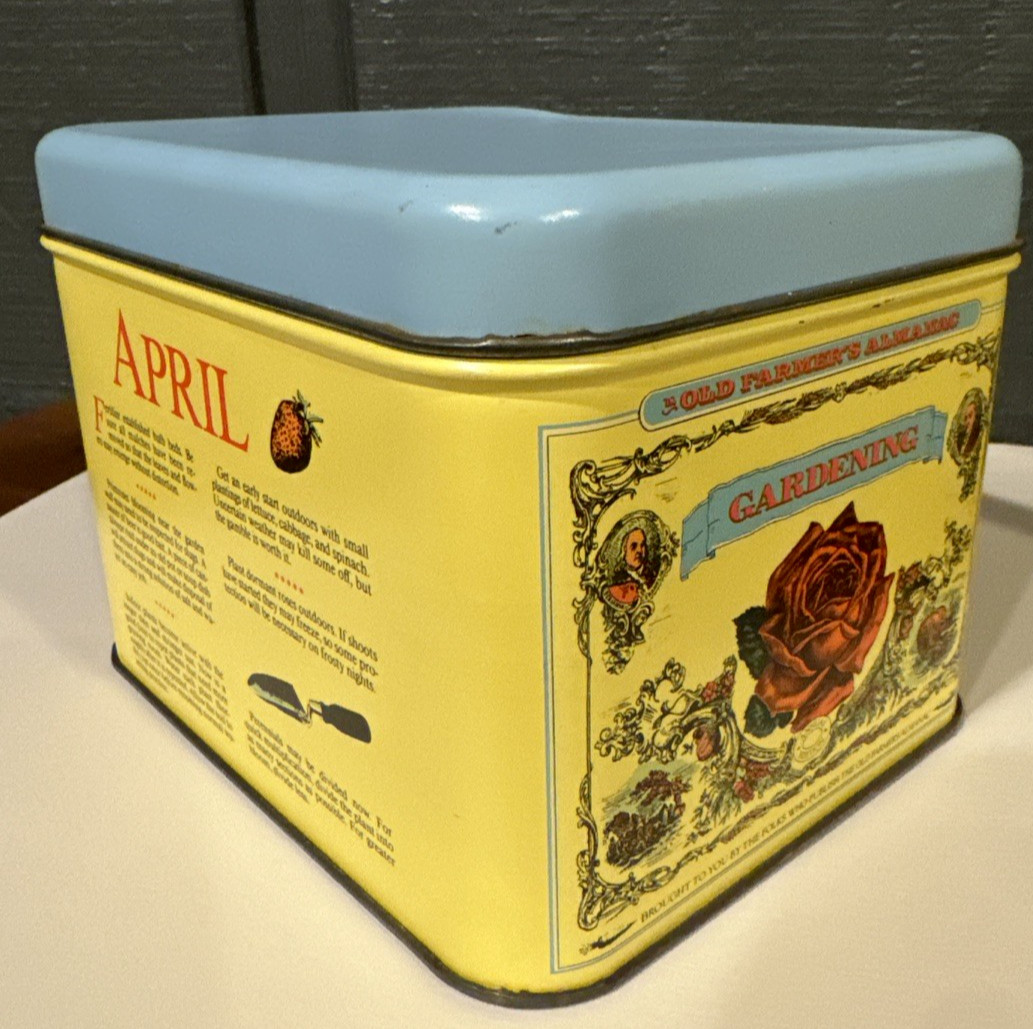 The Old Farmer’s Almanac Gardening Container Tin Canister April-March 5×6″