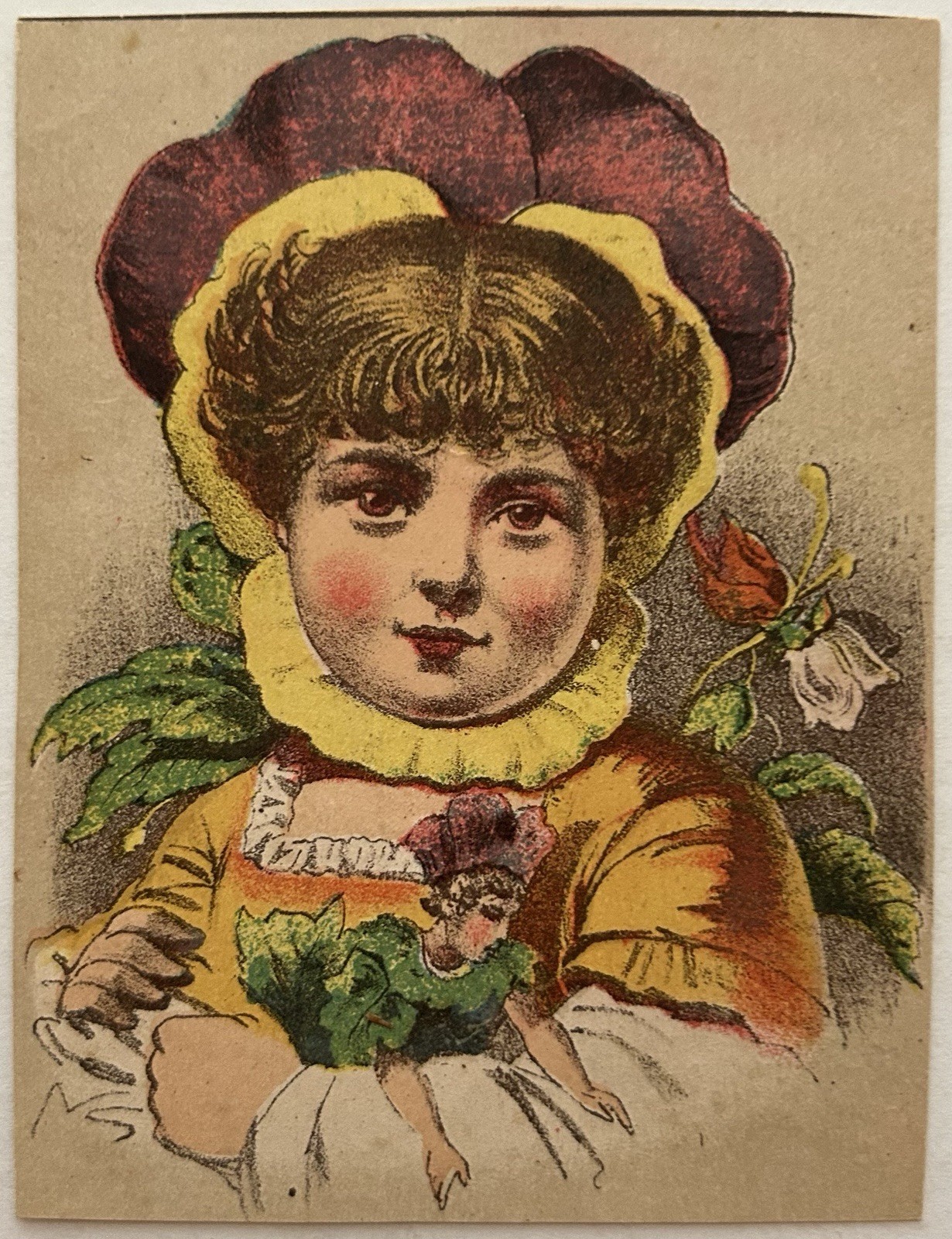 Victorian Trade Card Eagleson & Co. Men’s Furnishing San Francisco Pansy Lady