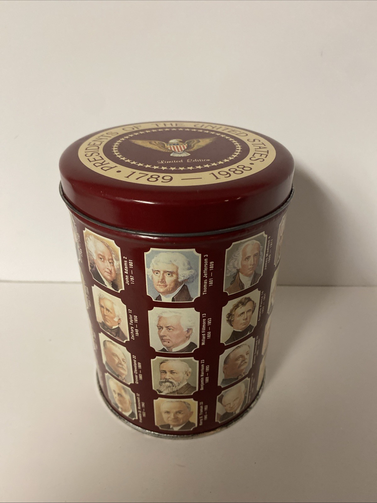 Vintage 1985 Presidential Chocolate Chip Cookies Valleybrook Farms Tin