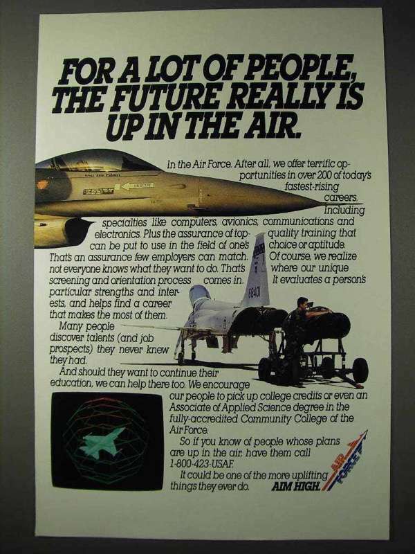 1990 U.S. Air Force Ad – Future is Up in The Air
