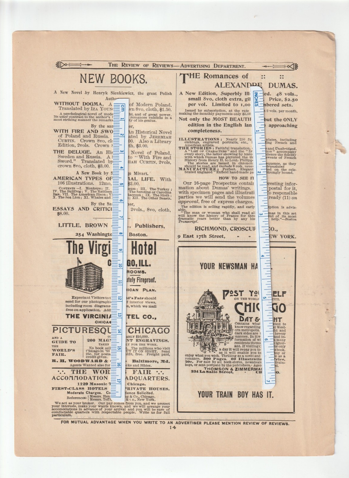 1893 STERLINGWORTH Inn/SANITARIUM Magazine AD~KOSMIC Fishing ROD/A.G Spalding