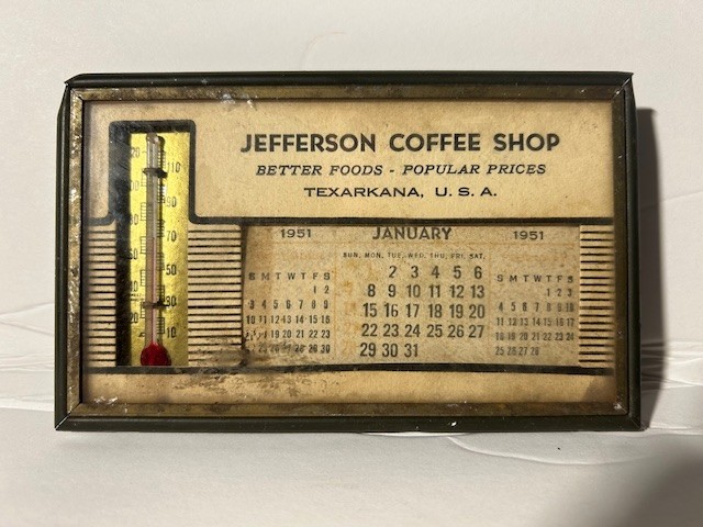 VTG REGENT Jefferson Coffee Shop 1951 Advertising Thermometer Calendar