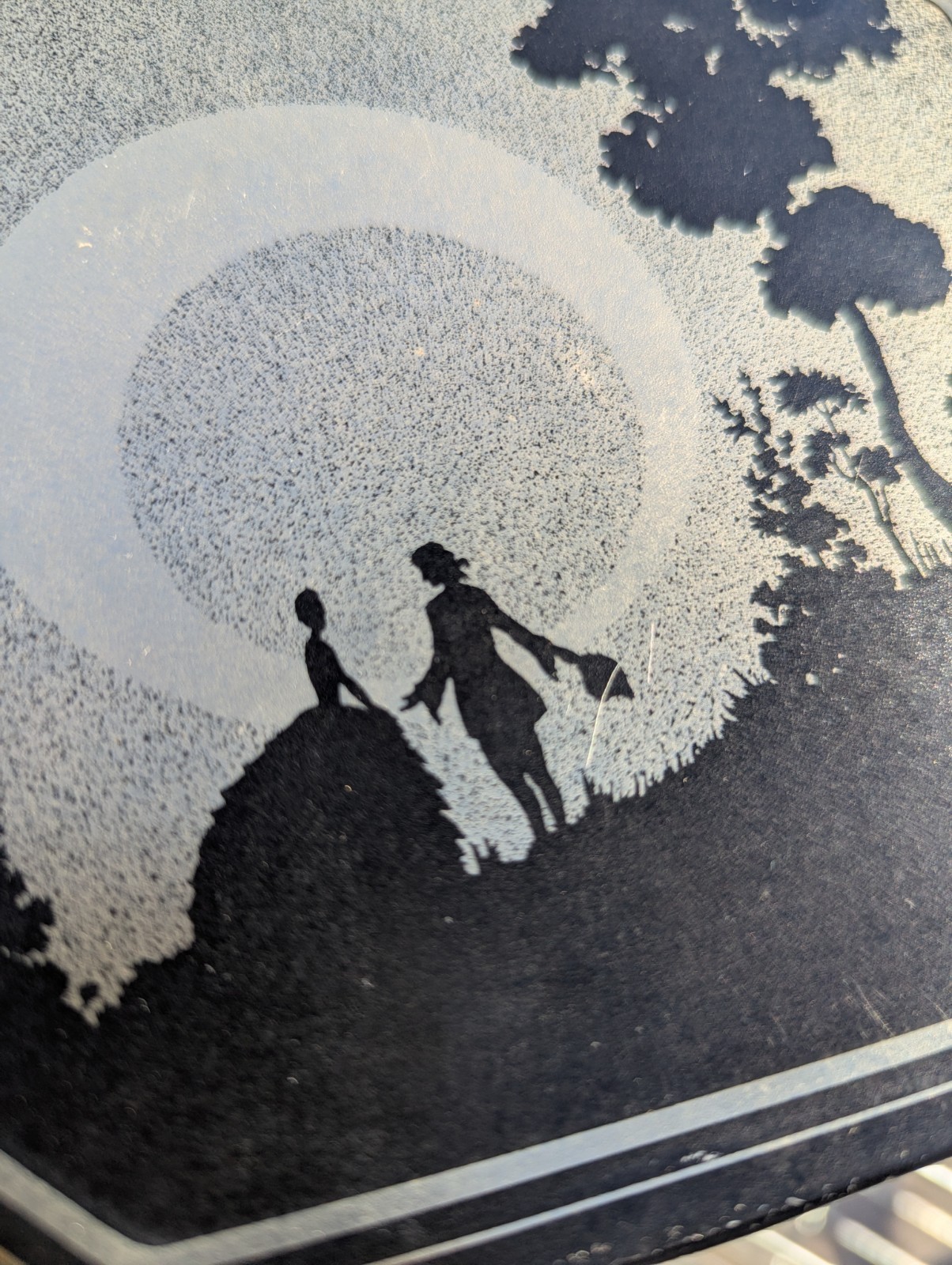 Antique Fruitcake Tin 1910s National Biscuit Co Silver Black Silhouette Art Deco
