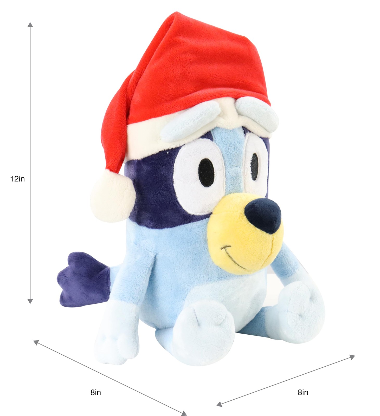 Animal Adventure | Bluey | 12″ Plush with Santa Hat | Plush, Blue
