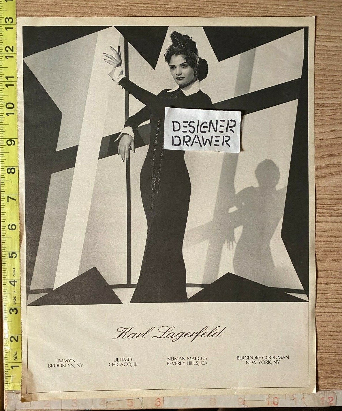 Helena Christensen For Karl Lagerfeld Fashions Vintage Print Ad Advertisement