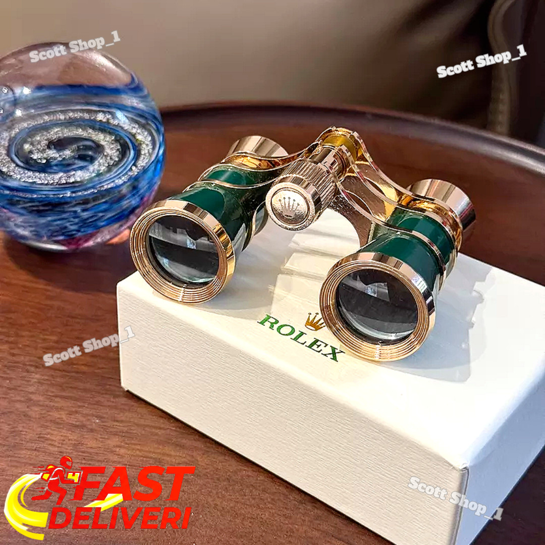 Rolex Green Gold Opera Binoculars Executive Desk Display Collectible