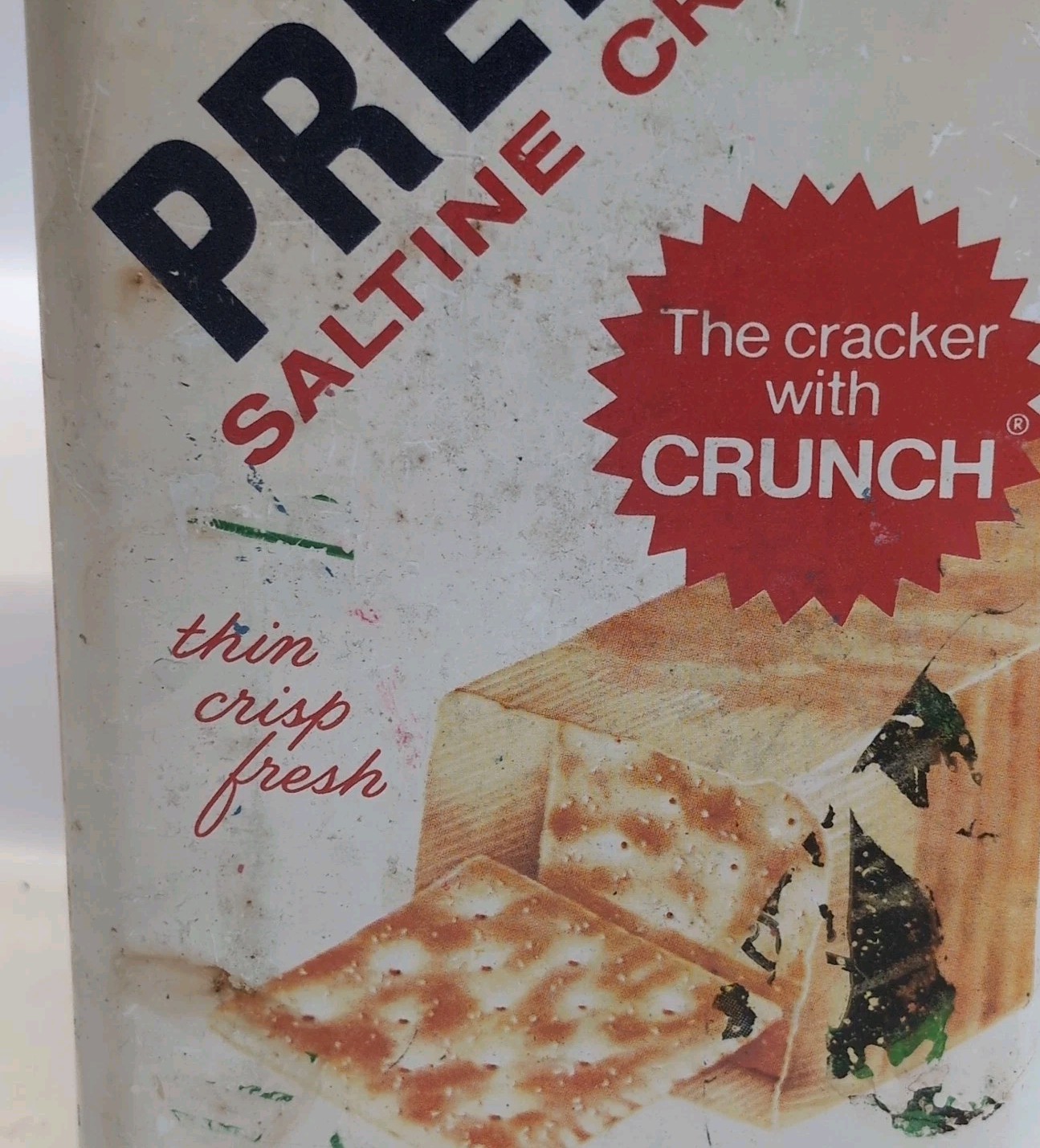 Vintage © 1969 Nabisco Premium Saltine Crackers 14 oz Tin Container w Lid