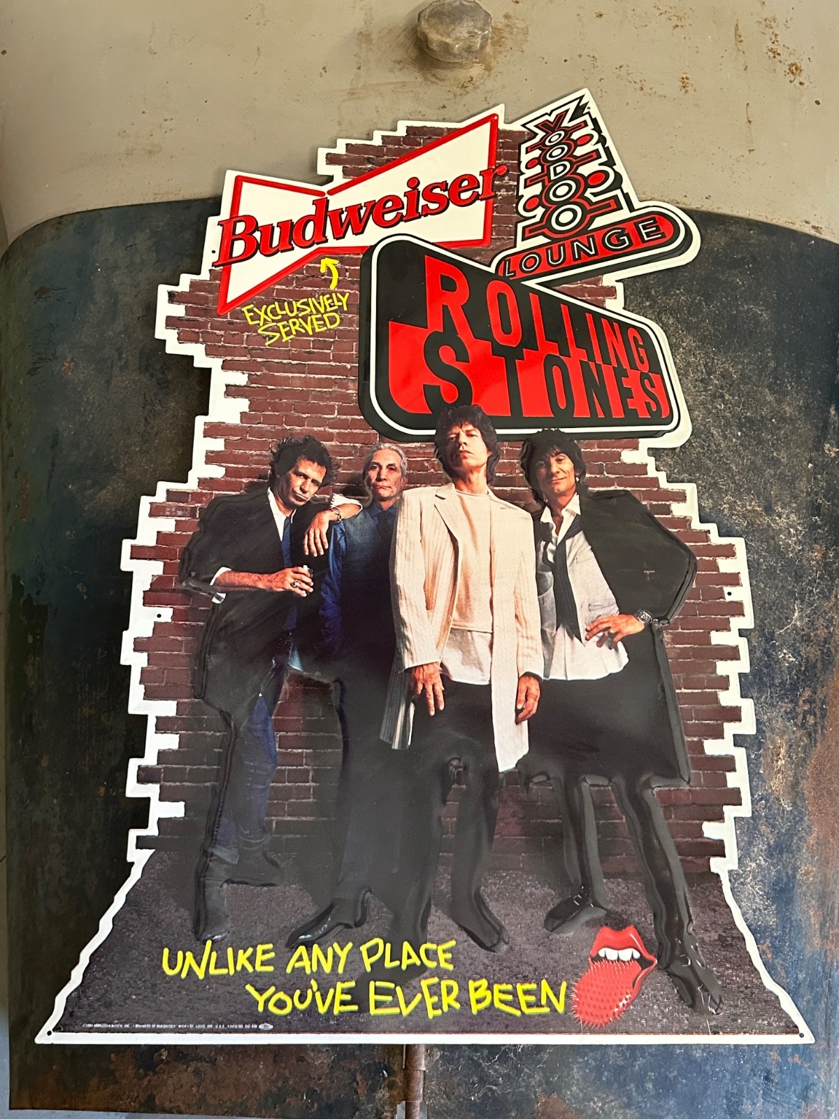 ROLLING STONES Vintage Concert Sign Budweiser Beer Mick Jagger Keith Richards