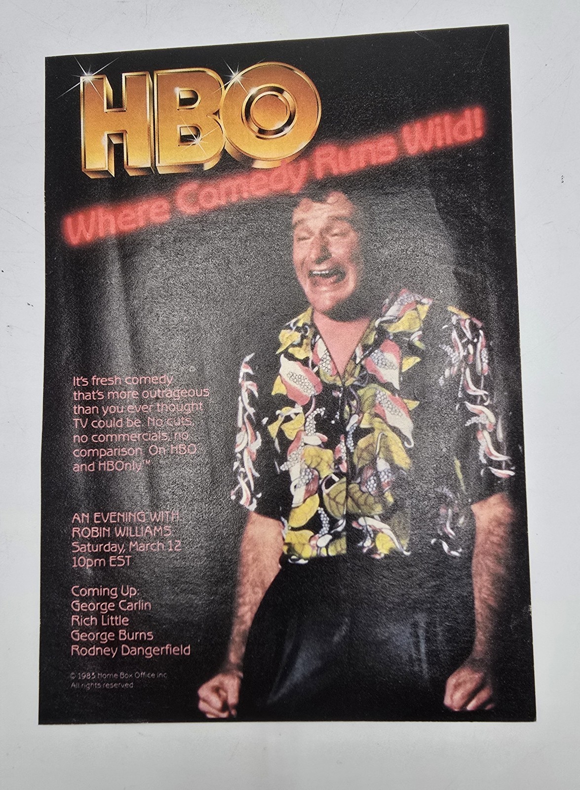 An Evening with Robin Williams-1983 HBO Comedy Special Advertisement-TV Guide