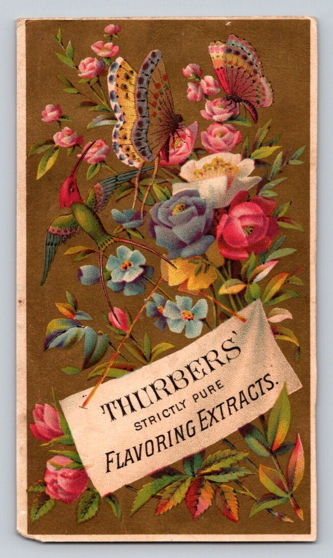 Thurbers Flavoring Extracts Butterfly Insects Roses Flowers Hummingbird P59