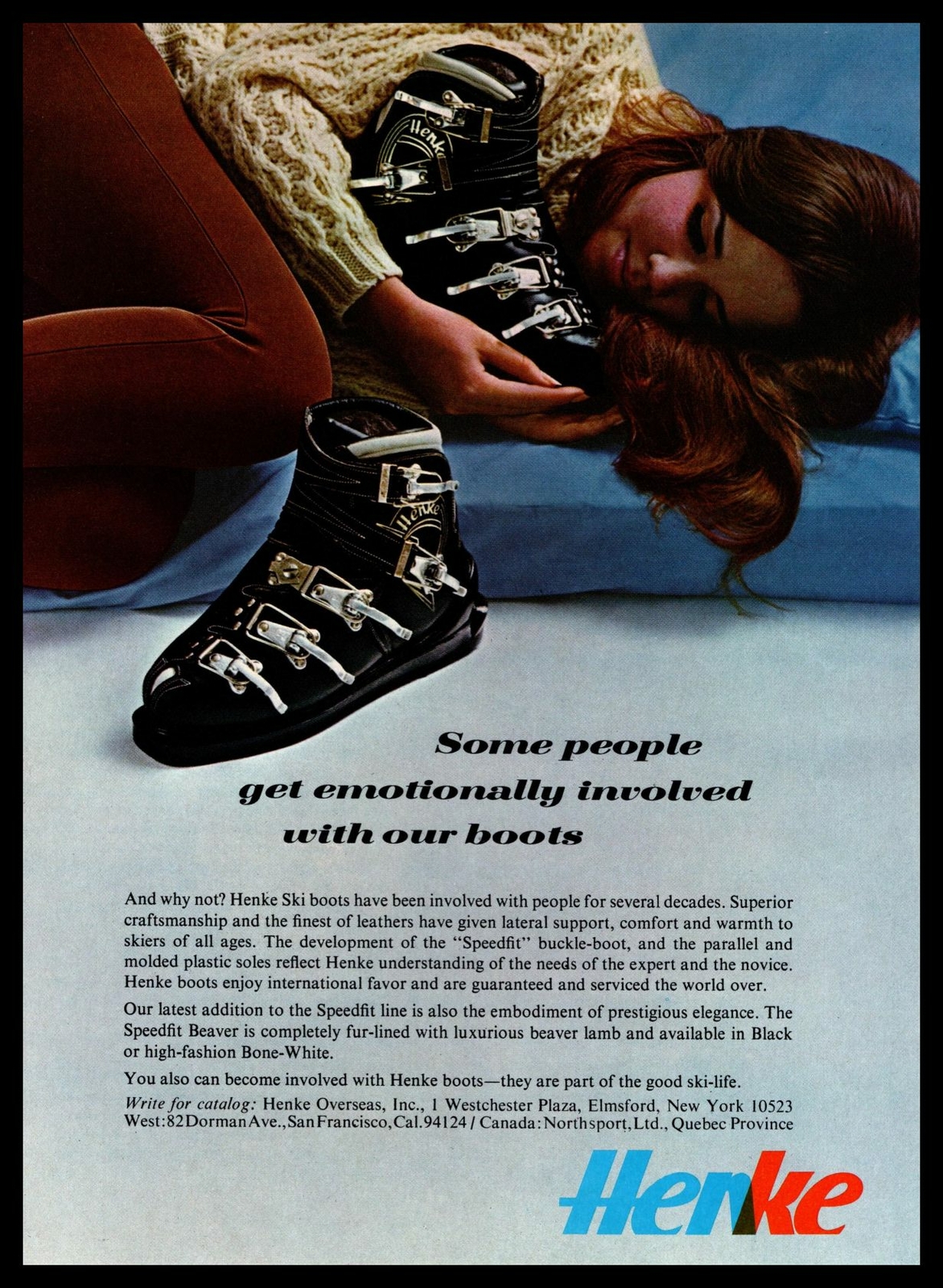 1969 Henke “Speedfit” Ski Boots Dorman Avenue San Francisco California Print Ad