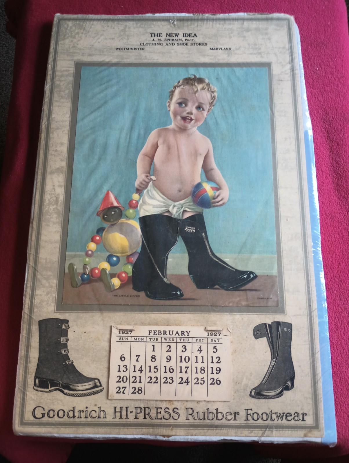 Goodrich Calendar Sign Early Gas Oil Country Store Advertising Great Graphics