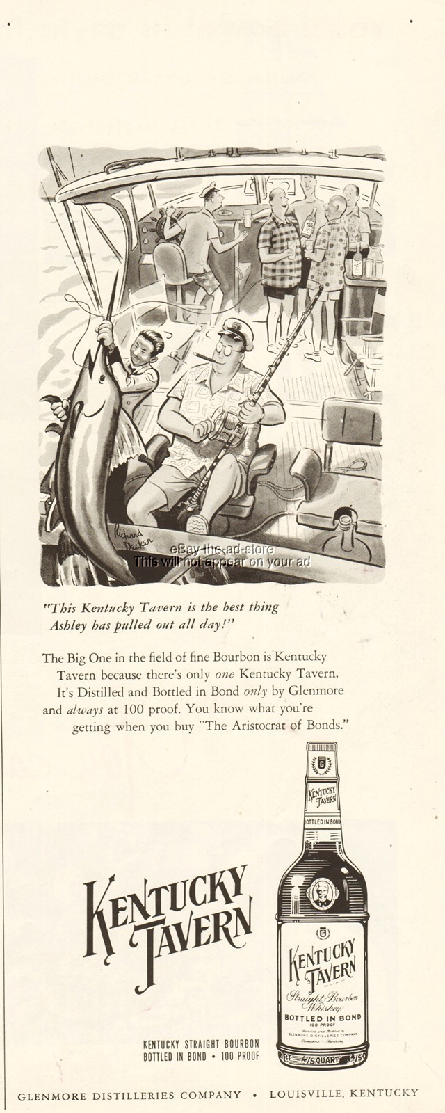 1954 Kentucky Tavern Bourbon Whiskey Glenmore Distillery Louisville KY Print Ad