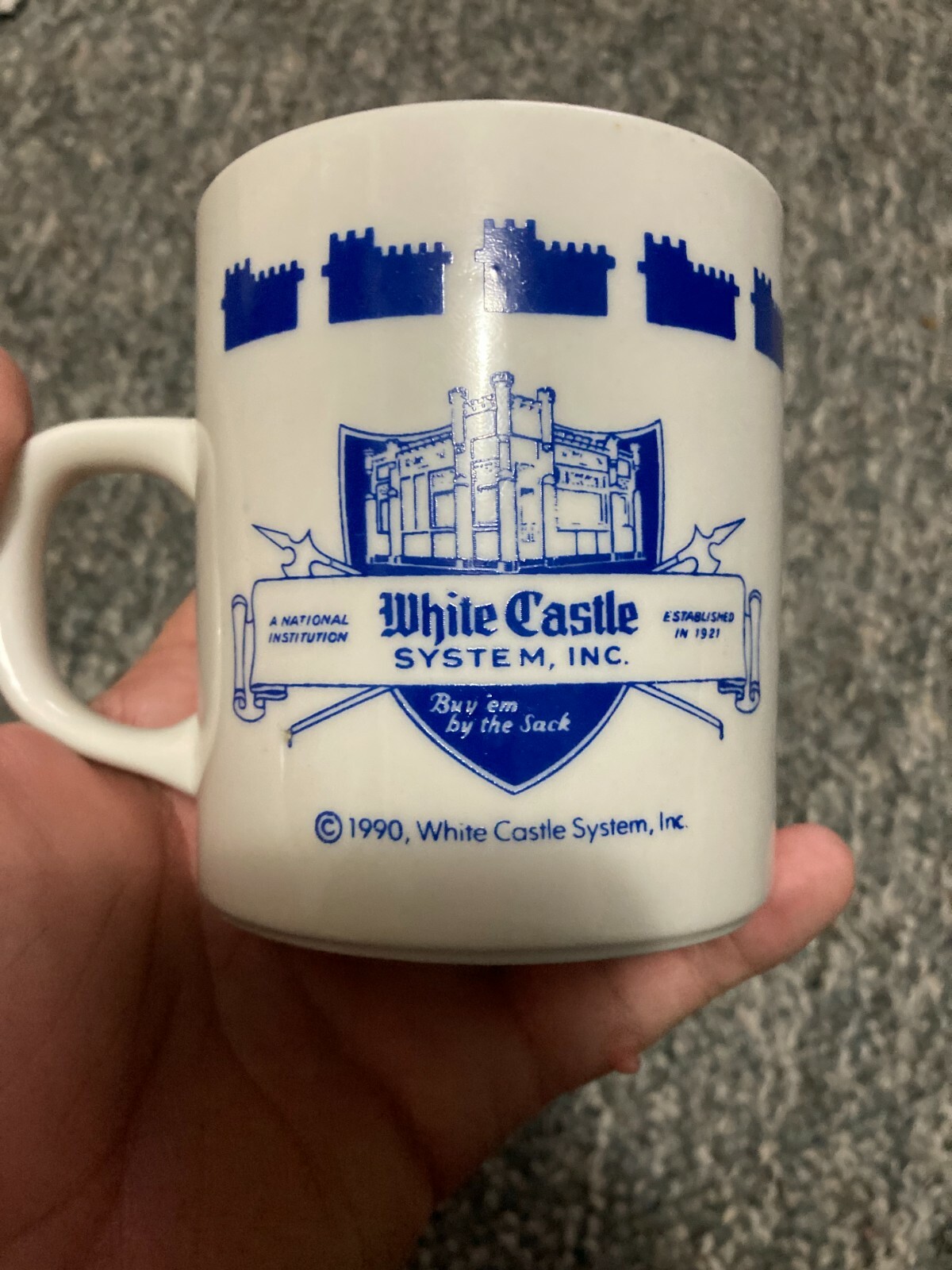 Vintage White Castle 1990’s Coffee Mug Cup “The Taste for All Times” 10 OZ