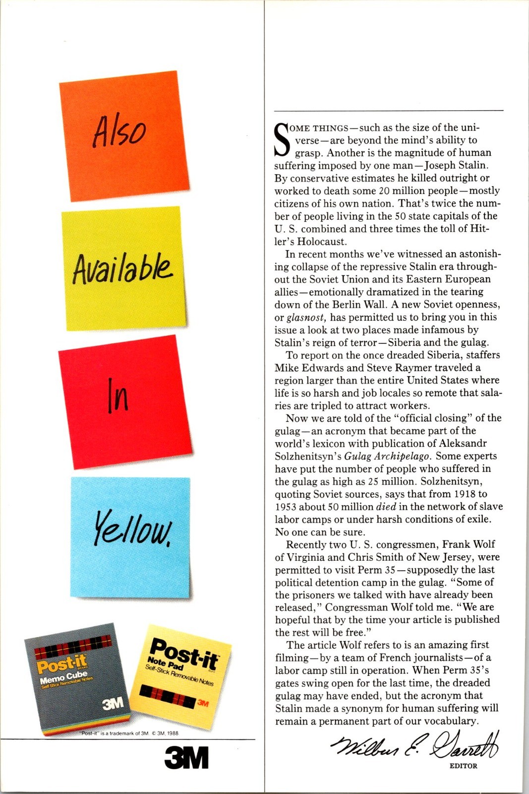 3M Post-it Note Pad Vintage Print Ad 1990
