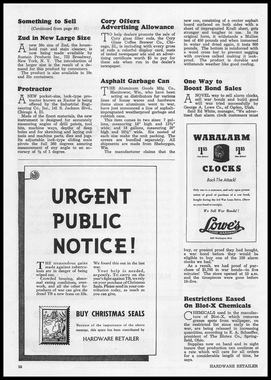 1943 Christmas Seals Tuberculosis Danger Urgent Public Notice Vintage Print Ad