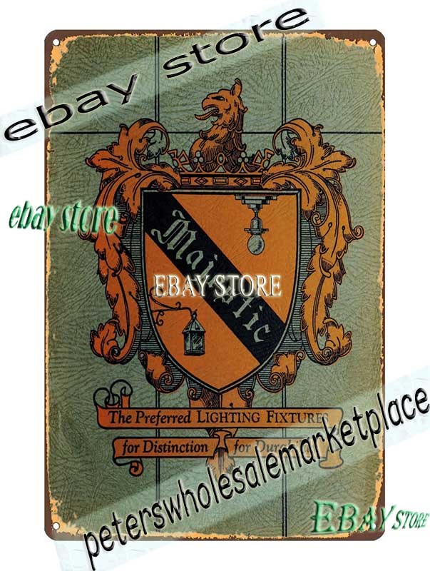 1930 Majestic Distinctive Lighting Fixtures Builder Lamps Tin Sign prints sale