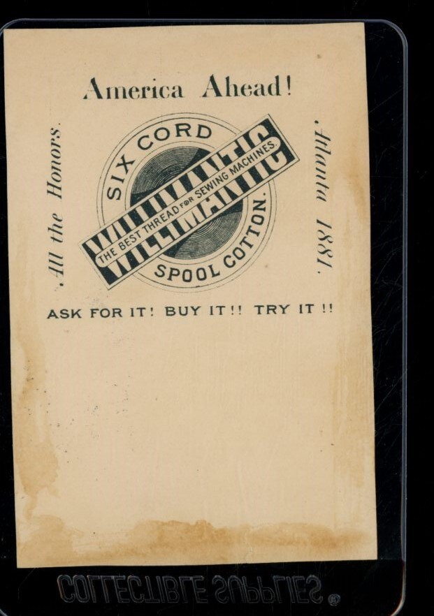 1881 Willimantic Six Cord Spool Cotton Thread Trade Card-Americas Favorite Hobby