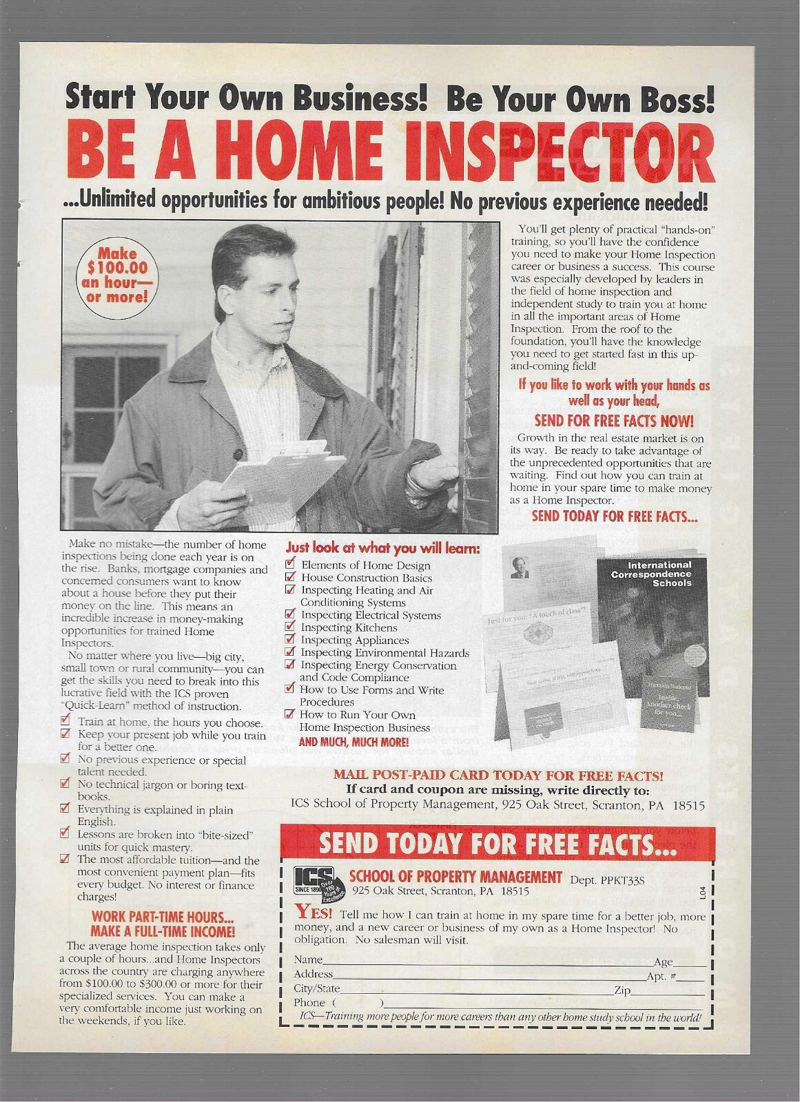 1993 School Of Property Management Scranton PA Vintage Print Advertisement