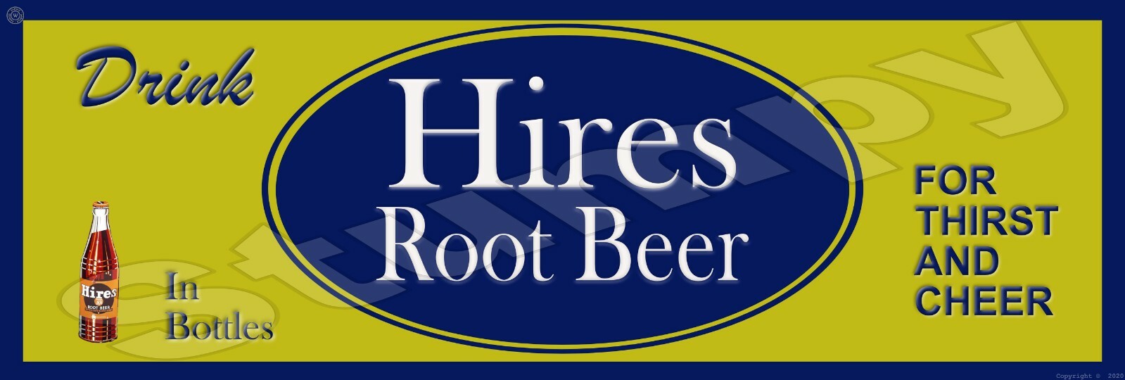Hires Root beer Metal Sign 6″ x 18″